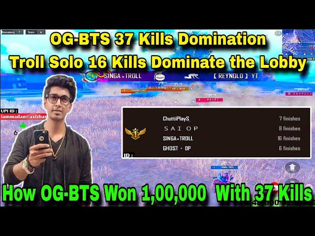 How OG-BTS Won 1,00,000 Trophy 37 Kills || PUBG MADAN || madan op || OG-BTS || MADAN