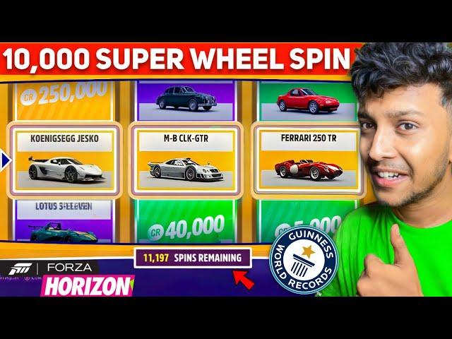 10,000 SUPER WHEEL SPIN NEW WORLD RECORD!  Forza horizon 5 - LOGITECH G29