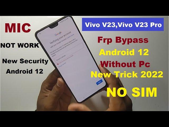 Vivo V23 ,V23 Pro Frp Bypass New Security Android 12 | V23 Google Account Unlock 2022 New Trick 2022