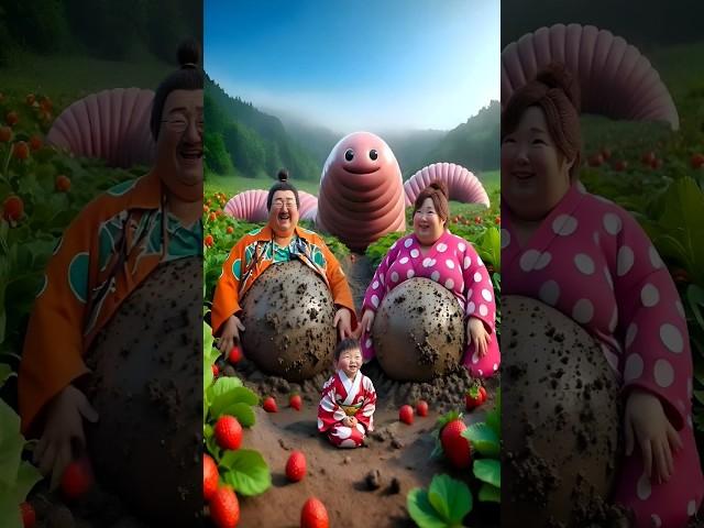 Evolution of cat:Sumo wrestler & woman sitting on dirty road with Worm #cat#cute#love#shorts