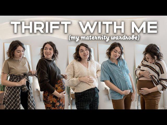 Thrifting My MATERNITY WARDROBE (+ Try On!) | MINIMALIST Pregnancy Wardrobe