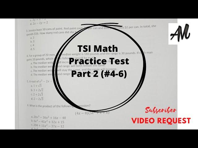 TSI MATH PRACTICE TEST Part 2: Made Easy!