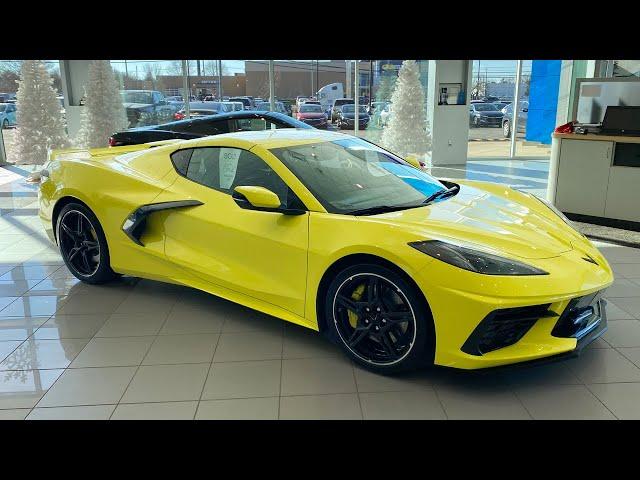 2021 Corvette in Accelerate Yellow and yellow Stitching #shorts