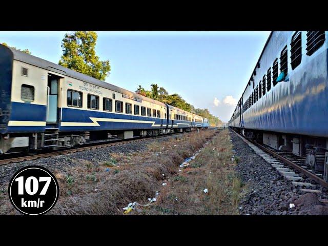 Madgaon Dadar Janshatabdi Express in it's final days of ICF glory !!! Unique WAP 7 type honking !!!