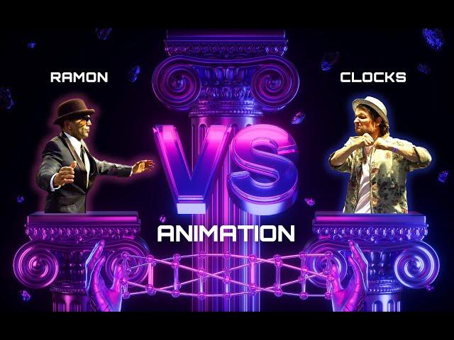 Ramon vs Clocks 1/4 animation dance battle on Back to the future battle 2024