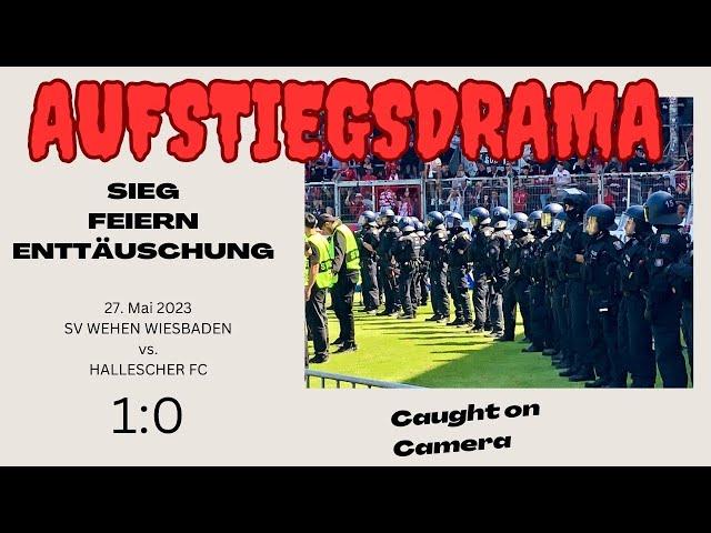 ACHTERBAHNFAHRT DER EMOTIONEN.  Relegation statt Aufstieg. SV WEHEN WIESBADEN vs. Hallescher FC 1:0