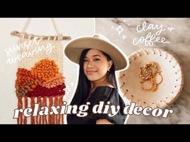Relaxing DIY Projects to Destress *DIY WITH ME!* | Air Dry Clay + Loom Weaving