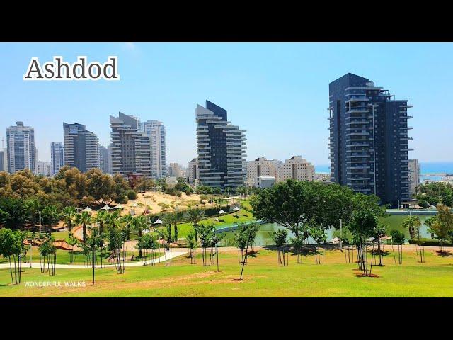 Ashdod. Hot Day ️ Walk from Yitzhak Rabin Street to Ashdod Sea Park, Beautiful Israel
