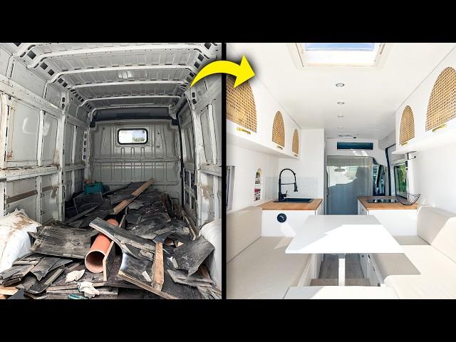 VAN CONVERSION Timelapse - Budget Luxury DIY Campervan with SHOWER | Vanlife