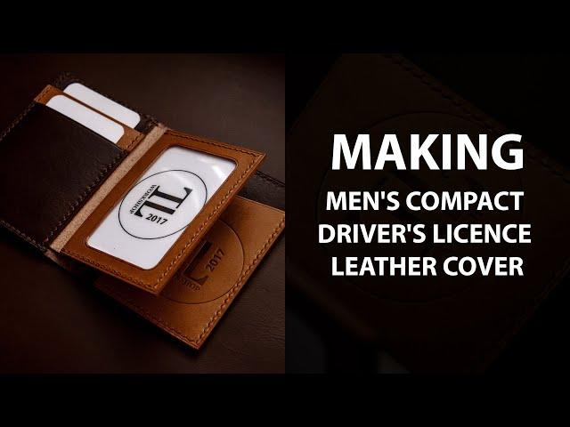 Making driver's license leather wallet. Leathercraft