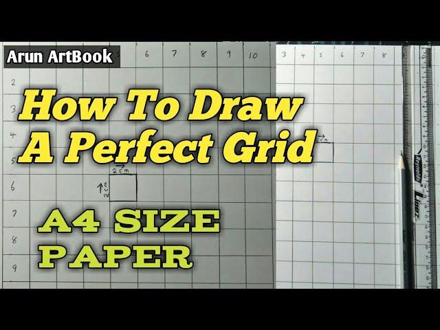 How to Make perfect Grid for perfect Outline in A4 Size paper / How to Make Grid Lines/Arun ArtBook