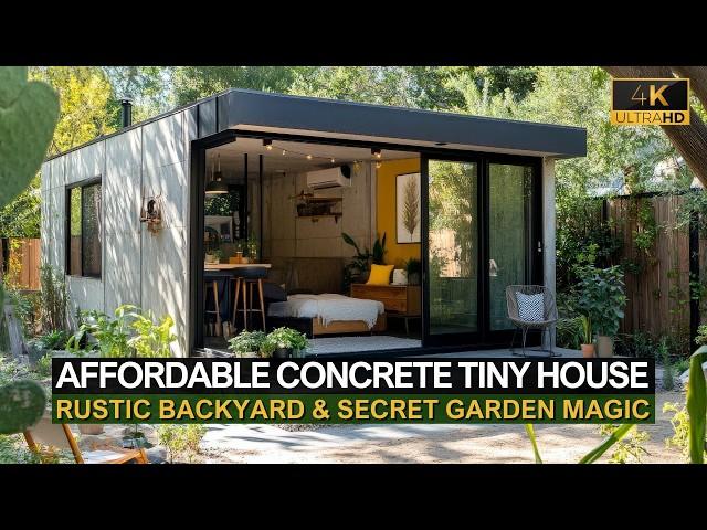 Affordable Concrete Tiny House: Unveiling Rustic Backyard & Secret Garden Magic