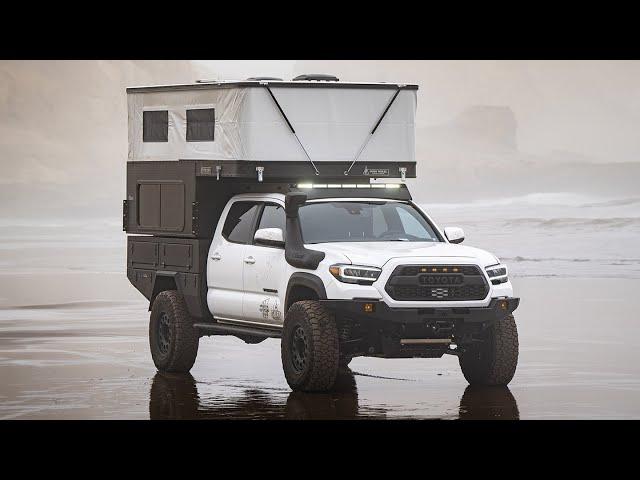 Custom Four Wheel Camper Build - Toyota Tacoma + Flatbed Walk Around