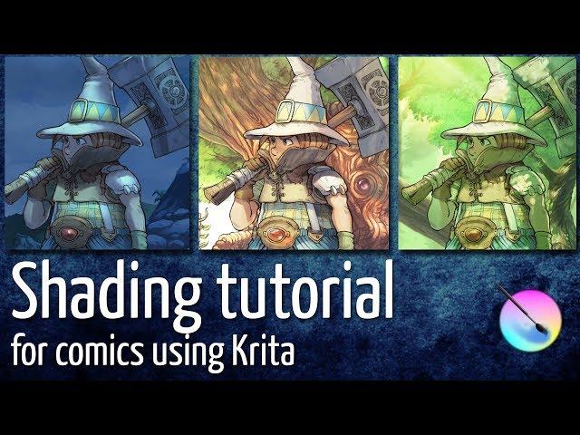 Shading tutorial for comics using Krita - by David Revoy