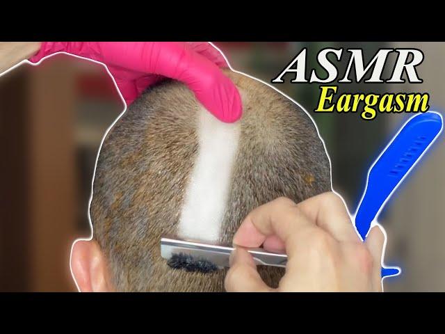 ASMR BARBER Shaving a FULL Head w/MASSAGE *EXTREMELY SATISFYING SOUNDS* HD!
