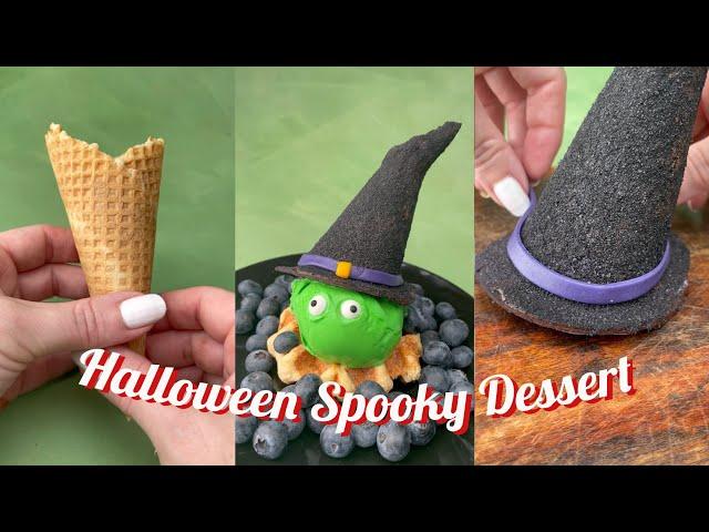 halloween dessert  - foodiebeats tiktok viral video - diy short video - funny witch hat