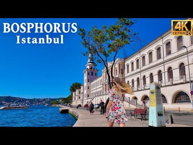 Istanbul Turkey 4K Walking Tour on The Bosphorus (Çengelköy)