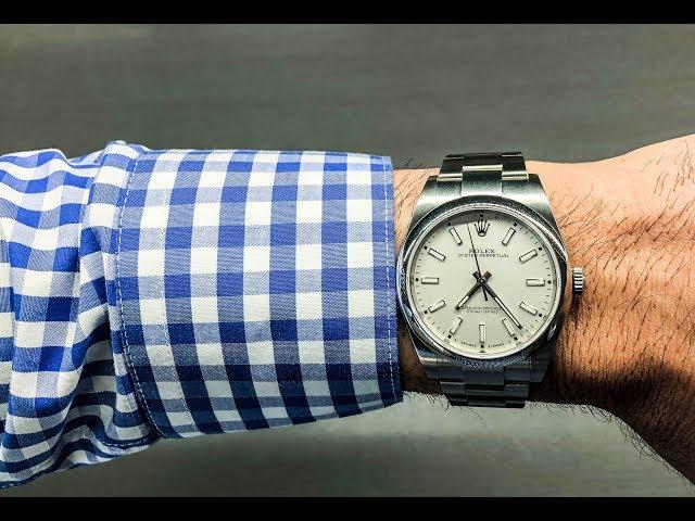 Rolex Oyster Perpetual 39mm - White Dial - 114300  on 6.5" wrist | Hafiz J Mehmood