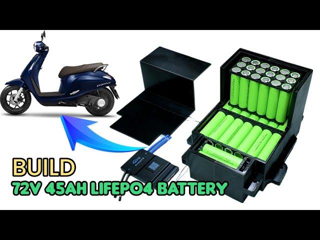 72v 45Ah Lifepo4 battery build for E-bike - 66 Cell 32140 Battery, JK BMS 100A