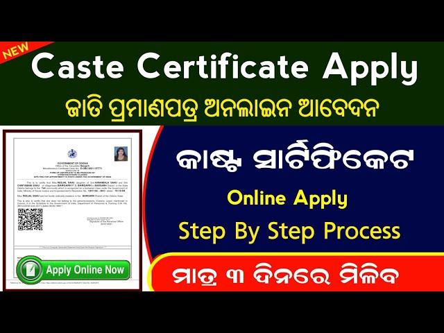 How To Apply SEBC & OBC Caste Certificate In Online 2023 || Caste Certificate Apply Online In Odia