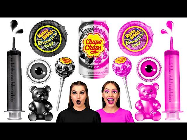 Black vs Pink Food Challenge | Tasty Kitchen Hacks by DaRaDa Challenge