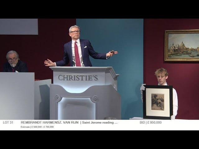 Auction Highlight: Watch Bidding Battle for Rembrandt Print from the Sam Josefowitz Collection