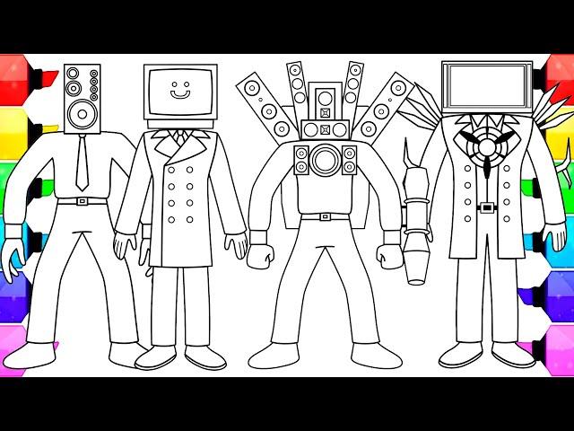 Skibidi Toilet - TITAN SPEAKERMAN & TITAN TV MAN Coloring Pages / How to Color All New Bosses / NCS