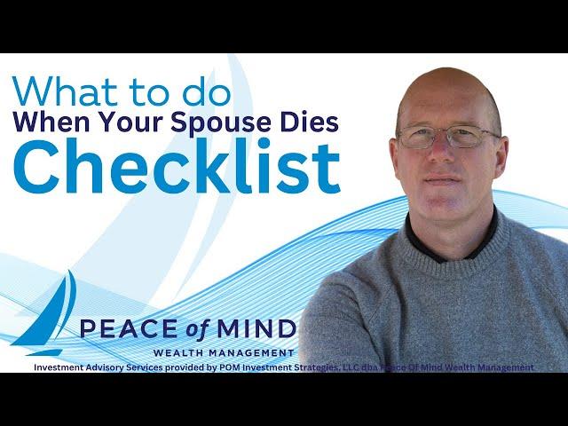 What to do When Spouse Dies - Checklist