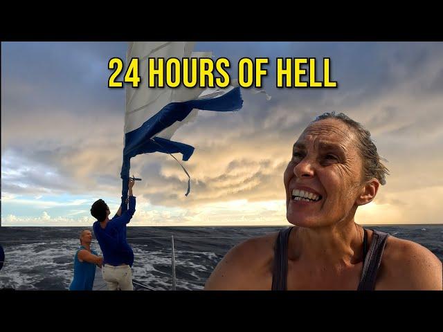 Reality of sailing an ocean with family in a storm  Part 1