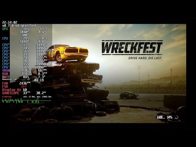 HardwareLuxx Lesertest - Patriot Viper VP4000 Mini im Steam Deck - Wreckfest Ladezeiten