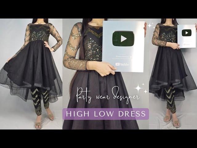 High low frock cutting and stitching/ Designer party wear high low dress cutting and stitching