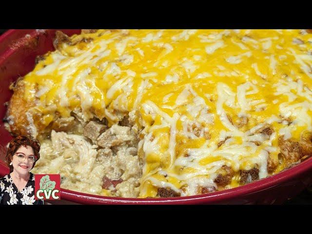 Chicken & Dressing Casserole - Easy Casserole Recipes - Mama's Southern Recipes