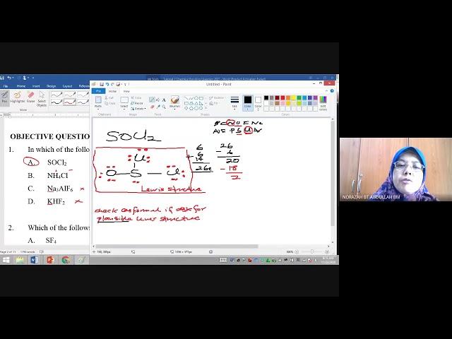 Tutorial Objective Topic 7 Chemical Bonding