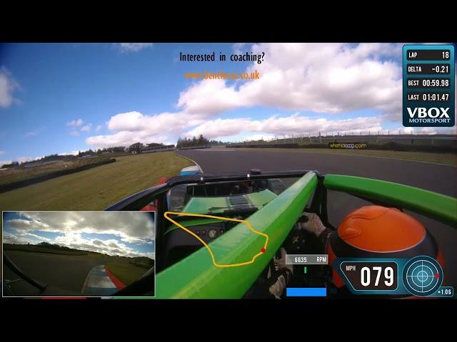 Ben Clucas Driving a Caterham Academy Car Around Knockhill Anti Clockwise Circuit