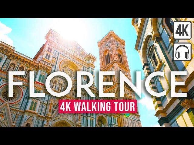 Florence 4K Walking Tour - With Captions  - [Immersive sound - 4K/60fps]