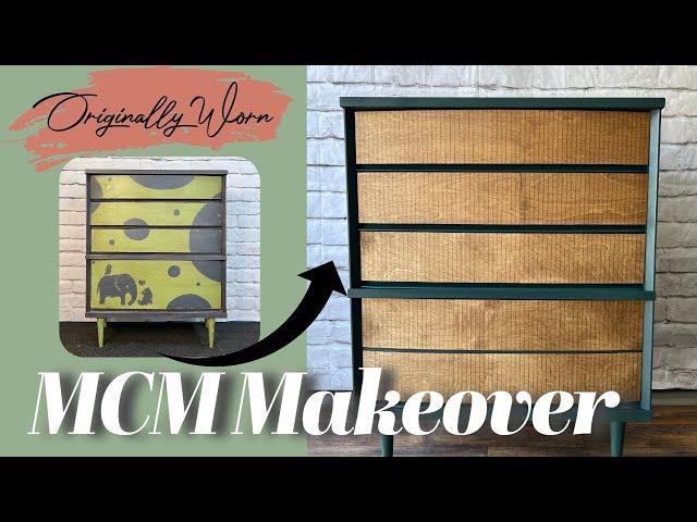 Mid Century Modern Dresser Refinishing: Amsterdam Green & Athenian Black Makeover