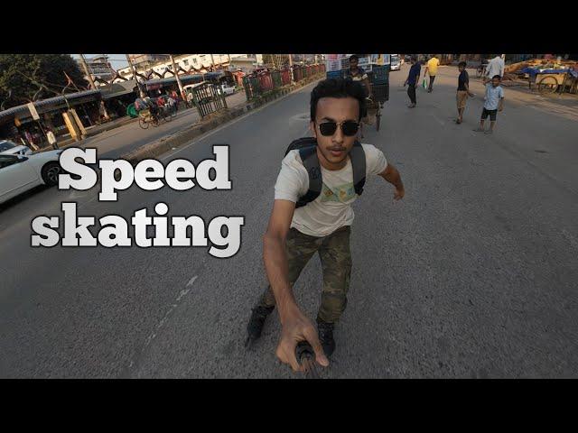 Racing with cars by skating, Trying to push fast | Bangladeshi skater Nur