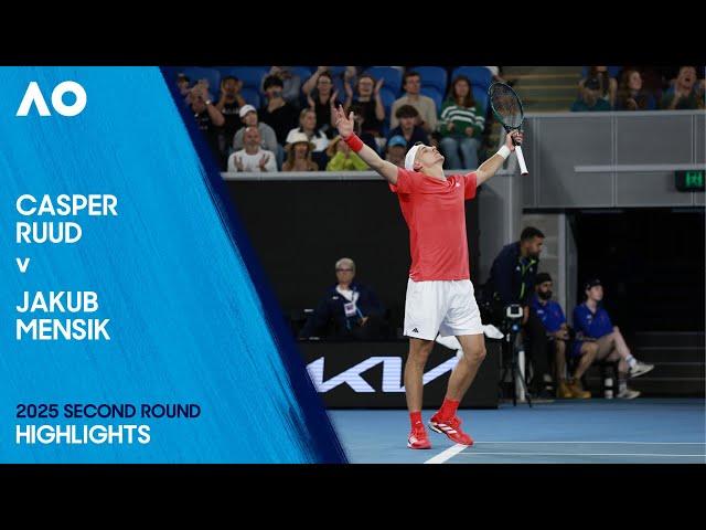 Casper Ruud v Jakub Mensik Highlights | Australian Open 2025 Second Round