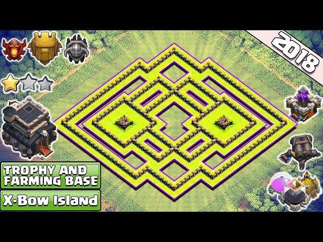 New Town Hall 9 Trophy/Farming base | X-bow Island th9 Base COPY LINK - Clash of Clans