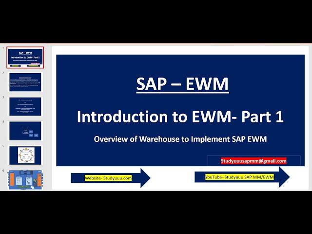 SAP EWM-- Introduction to EWM Basics & Warehouse Structure with Activities