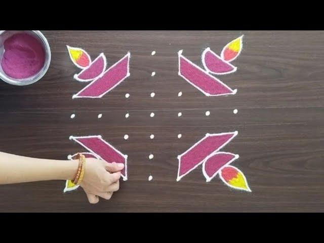 7x7 rangoli | thipkyanchi rangoli | easy kolam | festival muggulu