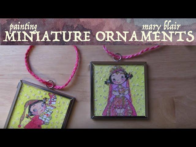 Painting a Mary Blair Miniature Watercolor Ornament