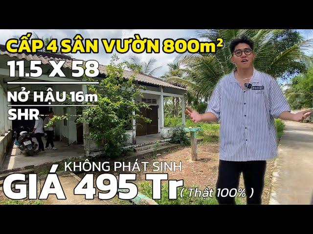 Nhà vườn hạ lỗ còn đúng 495tr ko phát sinhtổng 800m2 có sổ hồng riêng 16x58m ngay x.Tân Phú quá rẻ