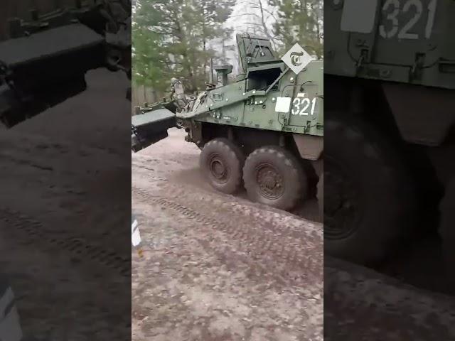 Ukrainian army filmed operating some of the first US-donated Stryker combat vehicles