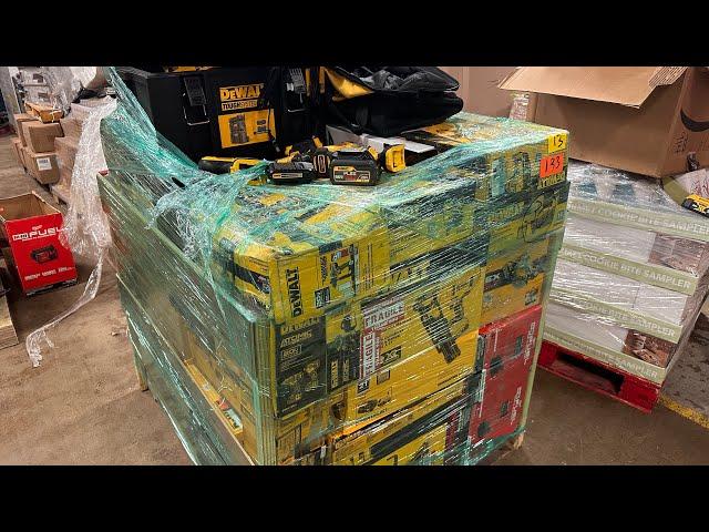 Unboxing a Pallet of Customer Returned DeWalt and Milwaukee Tools