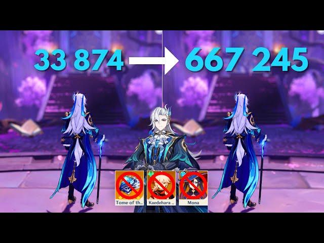 F2P:- Neuvillette 660k Nuke Tutorial!! No Mona! No Kazuha! [ Genshin Impact ]