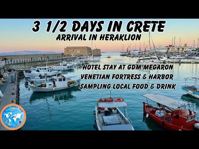 Heraklion, Crete, Greece | Megaron Luxury Hotel Tour | Venetian Fortress | Shopping and Eating  4K