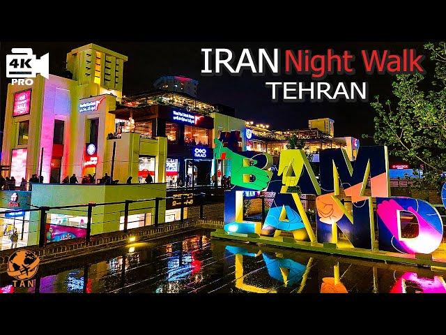 Bamland Shopping center Tehran Day and Night walking Iran 4k بام لند نخستین مرکز خرید خطی ایران