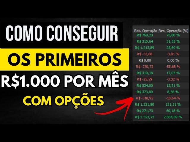 COMO ALCANÇAR OS PRIMEIROS 1.000 REAIS POR MÊS COM OPÇÕES | PASSO A PASSO PARA INICIANTES