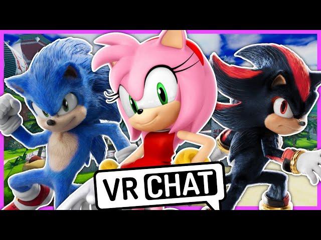 Movie Sonic and Movie Shadow Meet Amy Rose In VRCHAT!!